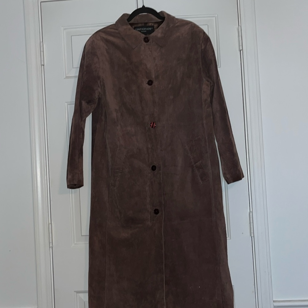 Suede, EUC, Centigrade brown suede trench